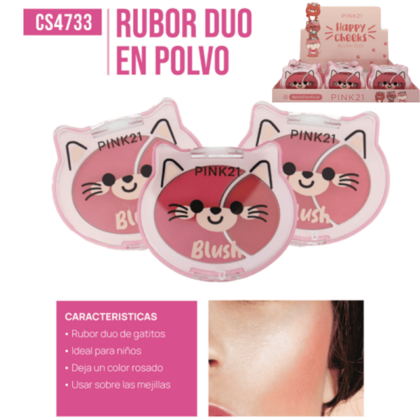 RUBOR DUO EN POLVO GATITO PINK 21 CS4733/66394