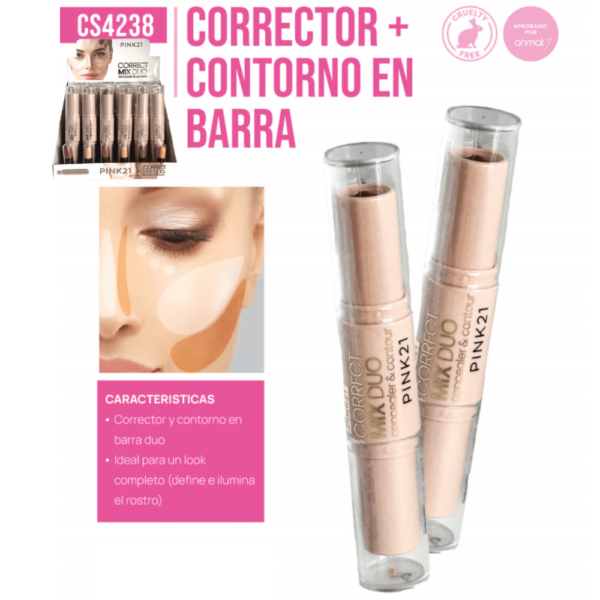 CONTORNO + CORRECTOR EN BARRA 2EN1 PINK 21 58870/CS4238