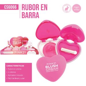 RUBOR EN CREMA FORMA CORAZON PINK21 CS6066