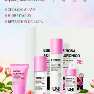 KIT RITUAL FACIAL DE ROSA ACIDO HIALURONICO DE 6 PIEZAS 27680