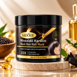 MASCARILLA CAPILAR FORTALECEDORA CON MINOXIDIL QUERATINA Y ARROZ NEGRO 500 G 707364