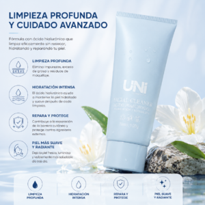 UNI LIMPIADOR FACIAL HIDRATANTE Y CALMANTE CON ACIDO HIALURONICO 100 G 14751