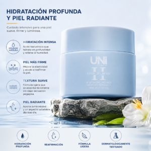UNI CREMA FACIAL HIDRATANTE Y REPARADORA CON ACIDO HIALURONICO 60 G 14799